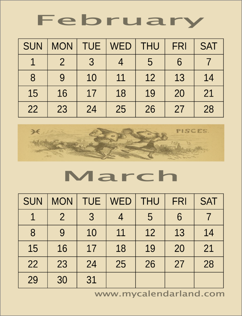 february-march-calendar-vintage